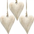 Floristik24 Hjärta av trä, dekorativt hjärta för upphängning, hjärtdekoration H13cm 4st