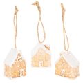 Floristik24 Pepparkakshus Keramik Hängande Dekoration Vinter Juldekoration 6cm 3st
