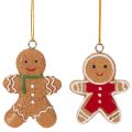 Floristik24 Dekorativa pepparkaksgubbsprydnader till julgranar, 6 cm, 12 stycken