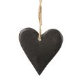 Floristik24 Hängande dekoration skiffer hjärta dekorativa hjärtan svart 7cm 6st