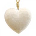 Floristik24 Trähjärta dekorativ hängare dekorativt hjärta för att hänga vit 12cm 3st