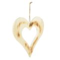 Floristik24 Dekorativt hjärta trä dekorativt hjärta i hjärtbränd natur 25x25cm