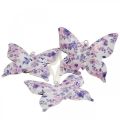Floristik24 Deco fjärilar metall deco hängare lila 12×10cm 3st