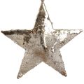 Hängande dekoration stjärna metall Juldekoration silver 15,5cm 3st