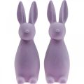 Floristik24 Deco Bunny Deco Easter Bunny Flockad Lila Lila H29,5cm 2st