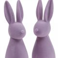 Floristik24 Deco Bunny Deco Easter Bunny Flockad Lila Lila H29,5cm 2st