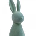 Floristik24 Dekorativ kanin dekorativ påskhare flockad grågrön H47cm