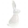 Floristik24 Dekorativ kanin vit pärlemor H22,5cm