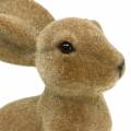 Floristik24 Påskdekoration kanin sittande flockad brun H19cm 2st