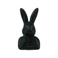Floristik24 Kanintänkande liten kaninbyst svart 6×4×10,5cm
