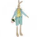 Floristik24 Tyg påskhare, kanin med kläder, påskdekoration, kaninpojke H46cm