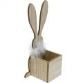 Floristik24 Bunny Planter Feather Boa Svart, vit prickig träpåskhare