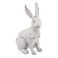 Floristik24 Kanin sittande dekorativ kanin konststen vit grå H21,5cm