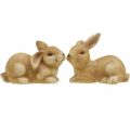 Floristik24 Påskhare liggande brun keramik kanin par dekorativ figur 15,5 cm 2st