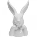 Floristik24 Deco kanin keramik vit, kaninbyst Påskdekoration H17cm 3st