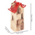 Keramisk husdekoration med rött tak, lysande hus, 15 cm, 2 stycken | Floristik24.se