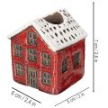 Keramisk ljusstake, dekorativt hus med snö för bordsdekoration, 7 cm, 2 stycken | Floristik24.se