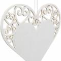 Floristik24 Hjärta dekoration att hänga, bröllop dekoration, hjärta hänge av trä, hjärt dekoration, alla hjärtans dag 12st
