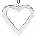 Floristik24 Hjärta att hänga, metalldekoration, jul, bröllopsdekoration silver 11 × 11cm