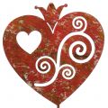 Floristik24 Trädgårdsstift hjärta röd 45,5 cm