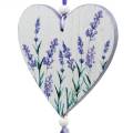 Floristik24 Hjärta med lavendelmotiv att hänga, bröllop, sommarpynt i Medelhavet, Alla hjärtans dag, lavendelhjärta 4st