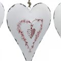 Floristik24 Dekorativa hjärtan för upphängning av metall vit metallhjärta 12×16cm 3st