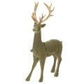 Floristik24 Dekorativ stående hjortfigur, flockad med horn, 31 cm