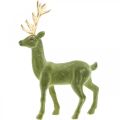 Floristik24 Dekorativ hjort dekorativ figur dekorativ ren flockade grön H37cm