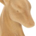 Dekorativ figurin av en liggande hjort med horn, flockad dekoration, 58 cm | Floristik24.se