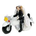 Floristik24 Bröllopsfigur brudparet på motorcykel 9 cm