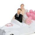 Floristik24 Bröllopsfigur bruden och brudgummen i bilen 16cm