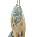 Floristik24 Träfisk silvergrå hängare med 5 fiskar trä 15cm