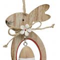 Floristik24 Påskharar av trä att hänga med påskägg 12cm - 14,5cm 4st