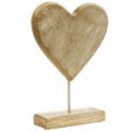 Floristik24 Trähjärta hjärta på pinne deco hjärta trä natur 25,5cm H33cm