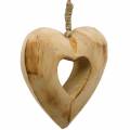 Floristik24 Dekorativt hänge hjärta, trä hjärta, alla hjärtans dag, trä hänge, bröllop dekoration 6st