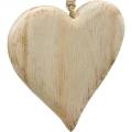 Floristik24 Dekorativt hjärta Alla hjärtans dag trähjärta för att hänga natur trädekoration 4st