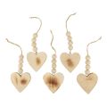 Floristik24 Trähjärtan dekorativ hängare trä dekorativa hjärtan brända 8cm 6st