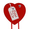Floristik24 Träklämmor hjärta &quot;Love&quot; dekorativt hjärta Alla hjärtans gåva 2st