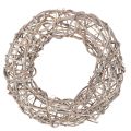 Floristik24 Träkrans, dekorativ krans, naturvit, Ø30cm, H9,5cm