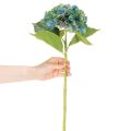 Konstgjord hortensia, blågrön, dekorativ enkel stjälk, 53 cm | Floristik24.se