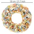 Konstgjord hortensiakrans, färgglad, för dörr och vägg, 55 cm | Floristik24.se