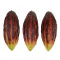 Floristik24 Kakaofrukt artificiell deco skyltfönster lila-grön 17cm 3st