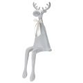 Floristik24 Dekorativ flockad älgfigur med rosett, hyllställ, 80 cm