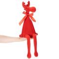 Dekorativ älgfigur med rosett, sittande, flockad hylla, 54 cm | Floristik24.se