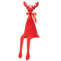 Floristik24 Dekorativ älgfigur, flockad hylla med rosett, 80 cm