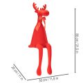 Dekorativ älgfigur, flockad hylla med rosett, 80 cm | Floristik24.se