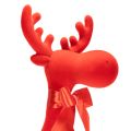 Dekorativ älgfigur, flockad hylla med rosett, 80 cm | Floristik24.se