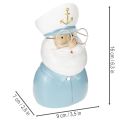 Kaptenfigur, maritim dekoration med glasögon och hatt, 16 cm | Floristik24.se