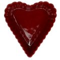 Floristik24 Keramisk hjärtskål 18cm röd 2st