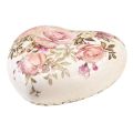 Floristik24 Keramiskt dekorativt hjärta med rosor lergods till bordet 10,5cm